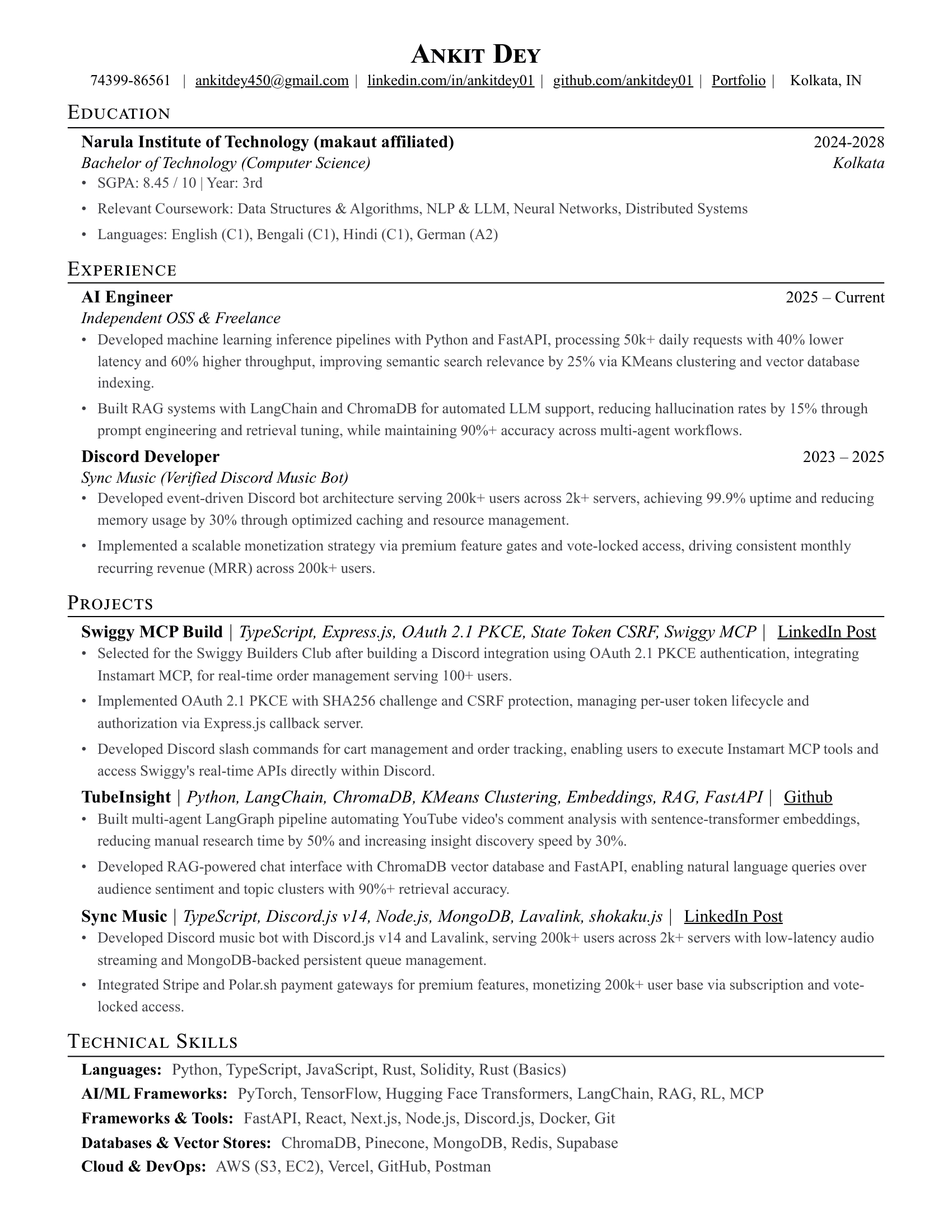 Ankit resume preview
